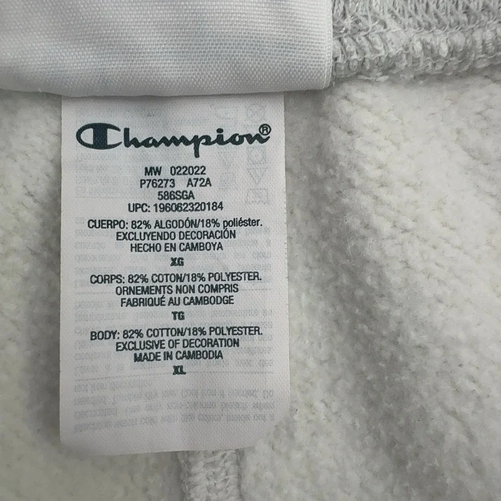 Champion Sweatpants Mens XL Grey Cotton Reverse Weave Graphic Joggers Athletic